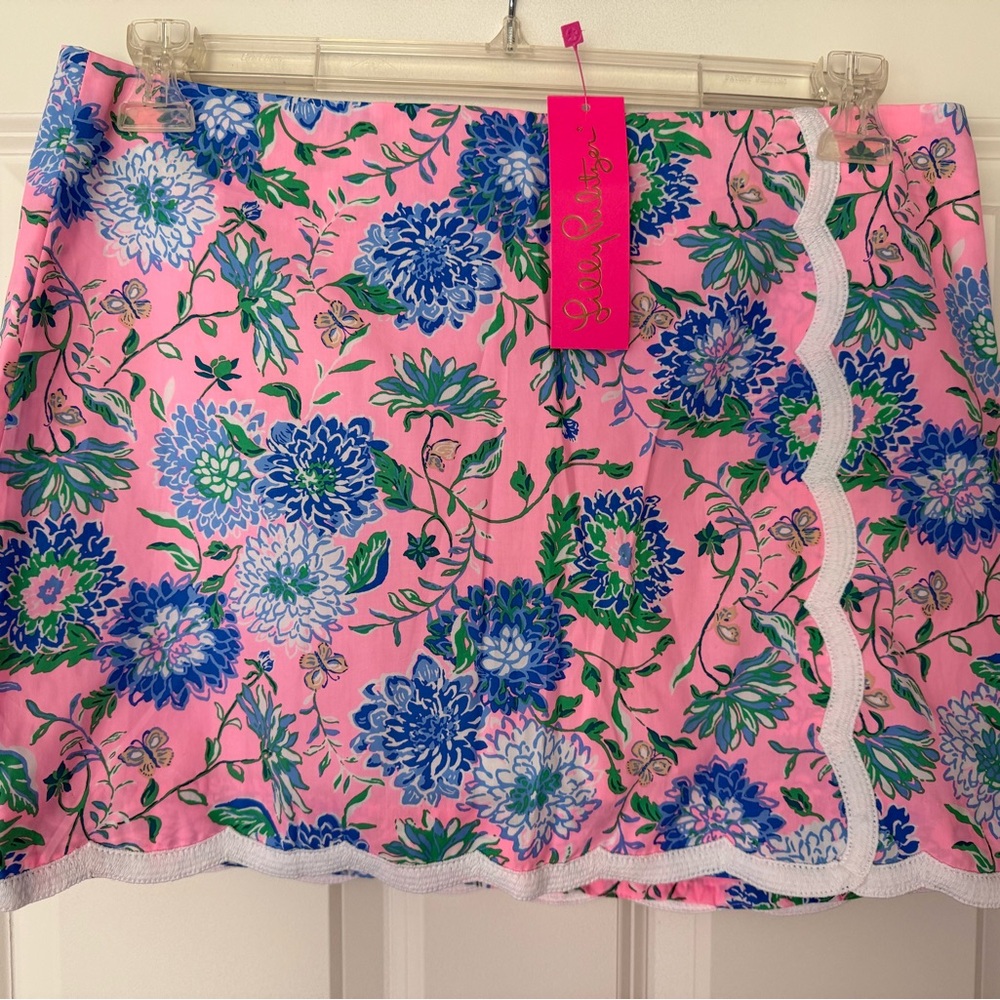 Lilly Pulitzer Pink and Blue Floral Skirt